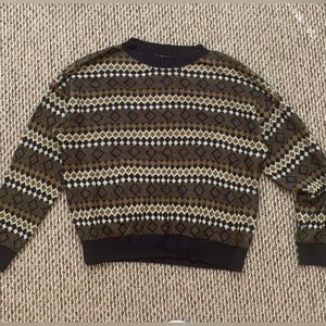 Cozy Oversized Striped Grandpa Sweater